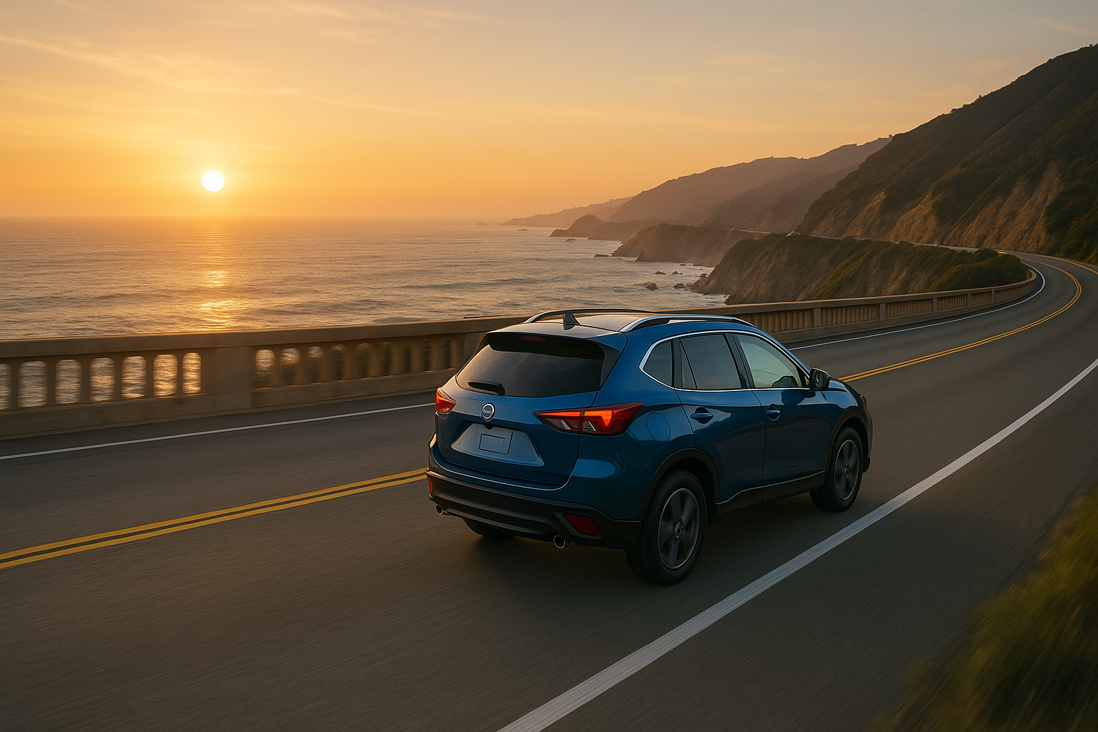 Car on scenic highway